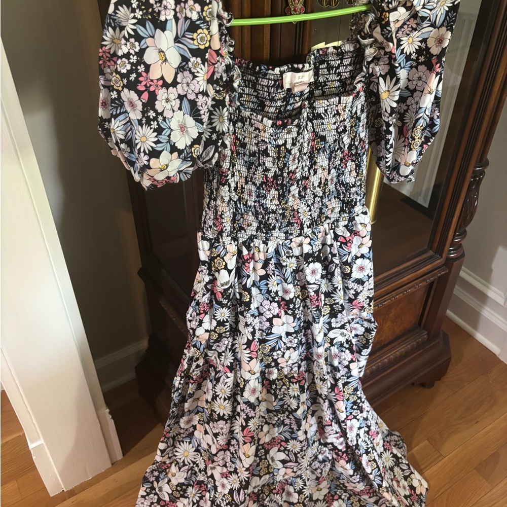 Rachel Parcell Floral Smocked Midi Dress